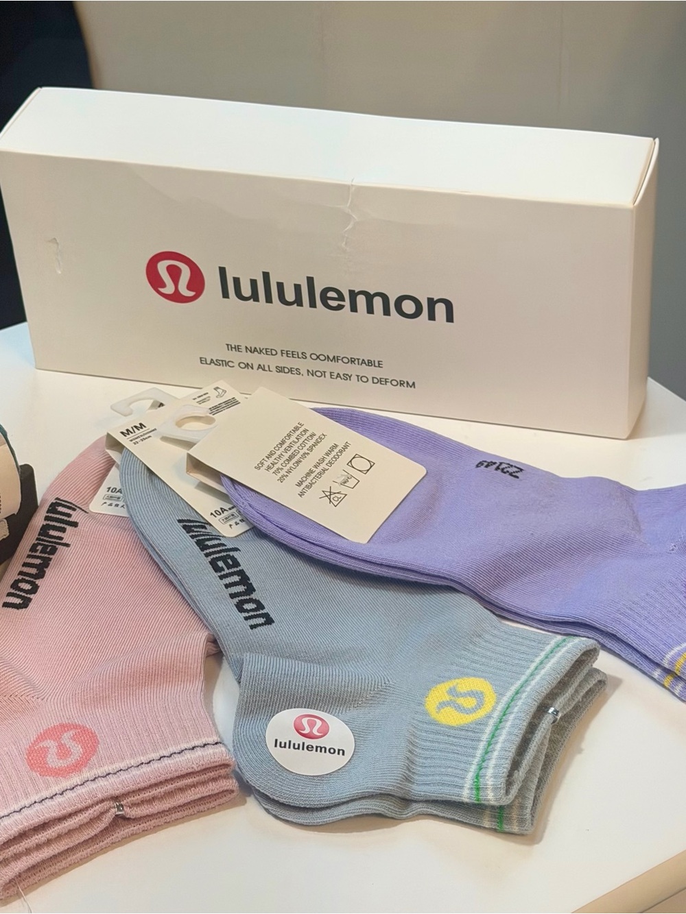LULULEMON athletica Low-Cut Sock 3-Pack — Pink, Blue, Lavender 7-9